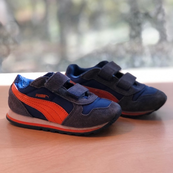 puma blue and orange sneakers